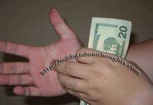 Scratching Palm with Money