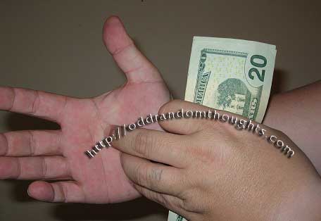 Scratching Palm with Money