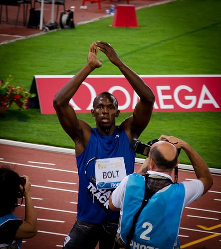 usain bolt running after chicken