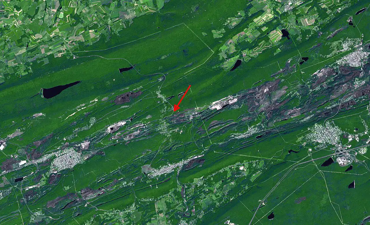 A satellite view of Centralia, Pennsylvania