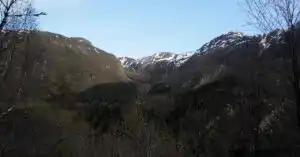 The Isdalen valley near Bergen, Norway, where the Isdal woman was found in 1970